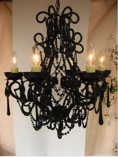 Black Six-Light Chandelier - Image 1