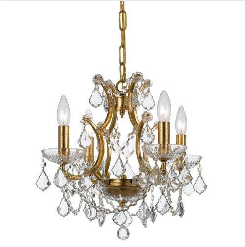 Gold Four-Light Chandeliers - Image 1