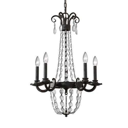 Black Five-Light Chandelier - Image 1