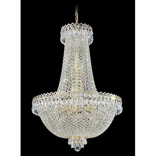 Razzle Dazzle Gold 16-Light Clear Gemcut Pendant, 22.5W x 32H x 22.5D - Image 1