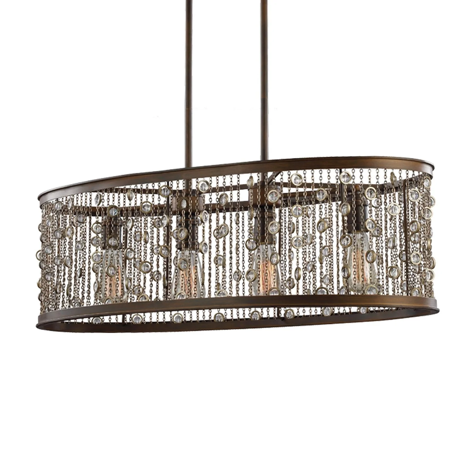 Chestnut Bronze Four-Light 16-Inch Wide Fluorescent Pendant - Image 1