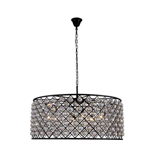 Madison Mocha Brown 10-Light Pendant with Faceted Clear Crystals - Image 1
