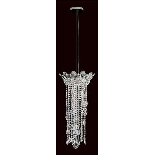 Strands Stainless Steel Three-Light Round Medium Pendant with Clear Heritage Crystal - Image 1