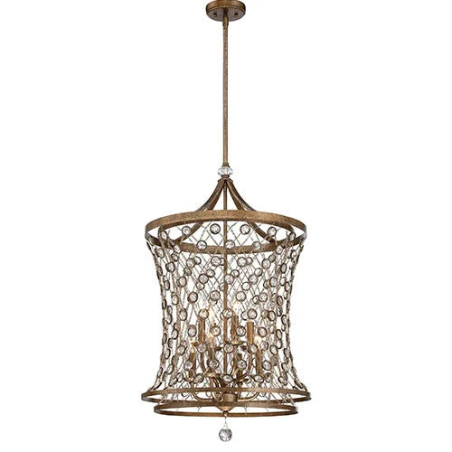 Vel Catena Arcadian Gold Eight-Light Foyer Pendant - Image 1