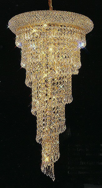 6 light spiral Crystal Chandelier dressed with 25% Full Lead crystal - Image 1