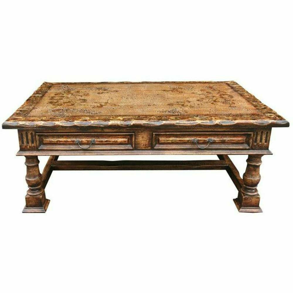 Casa Bonita Peruvian Hand-Painted Carved Wood Provençal Coffee Table - Image 1