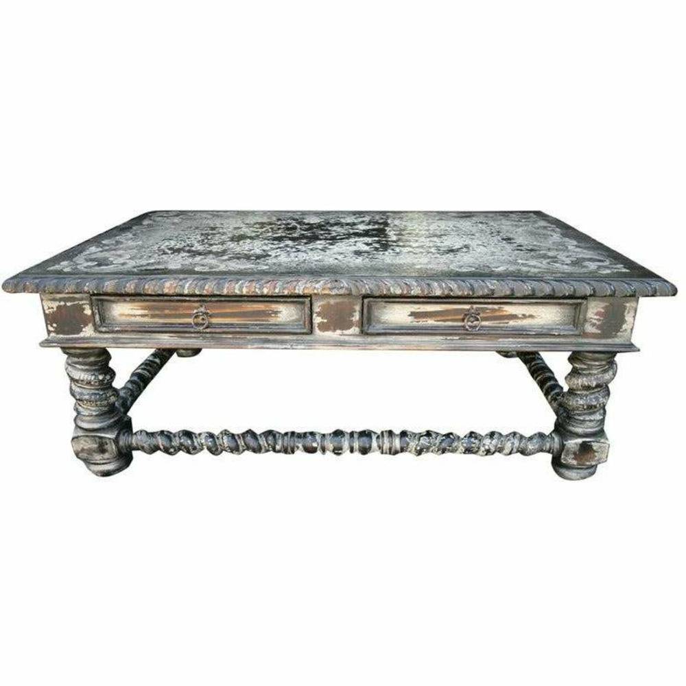 Casa Bonita Peruvian Hand-Painted Carved Wood Sarah Coffee Table