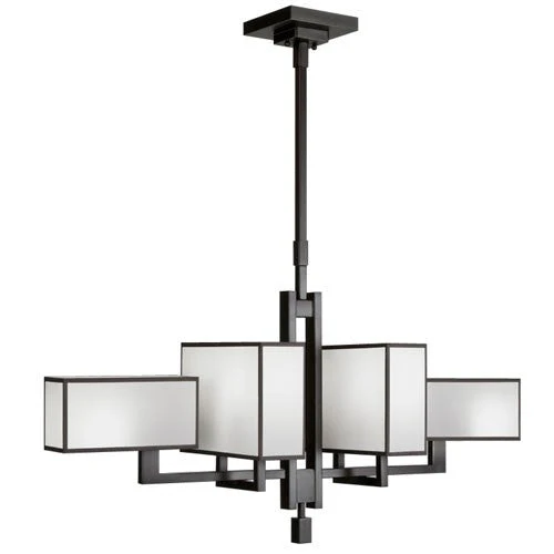 Black and White Story Six-Light Chandelier in Black Satin Lacquer Finish - Image 1