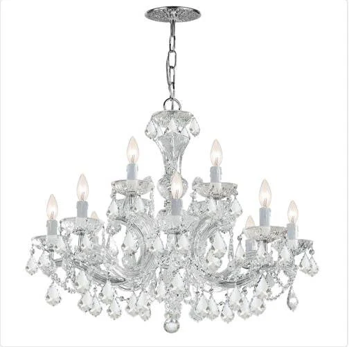 Chrome Eight-Light Chandelier with Swarovski Spectra Crystal - Image 1
