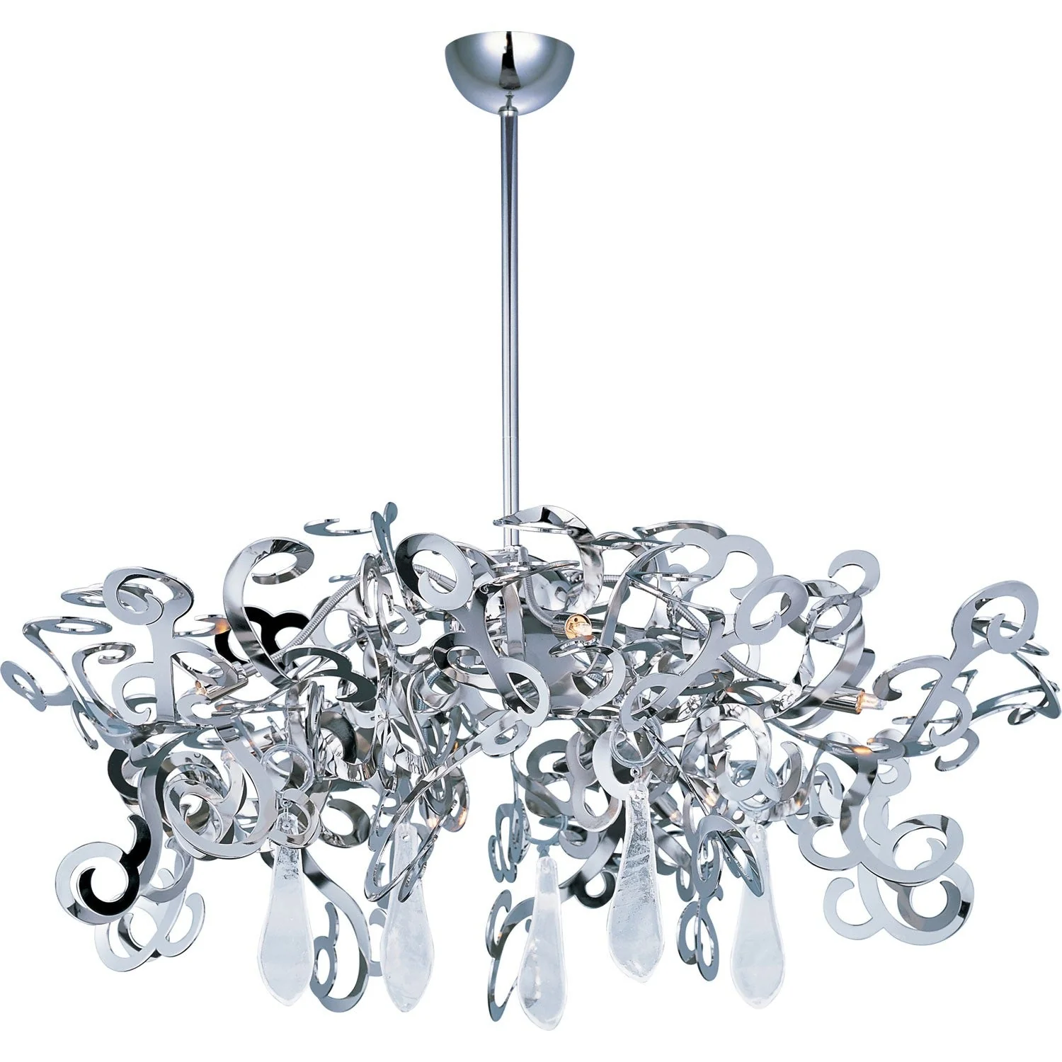 Tempest Polished Nickel 40-Inch Wide Nine-Light Single-Tier Chandelier - Image 1