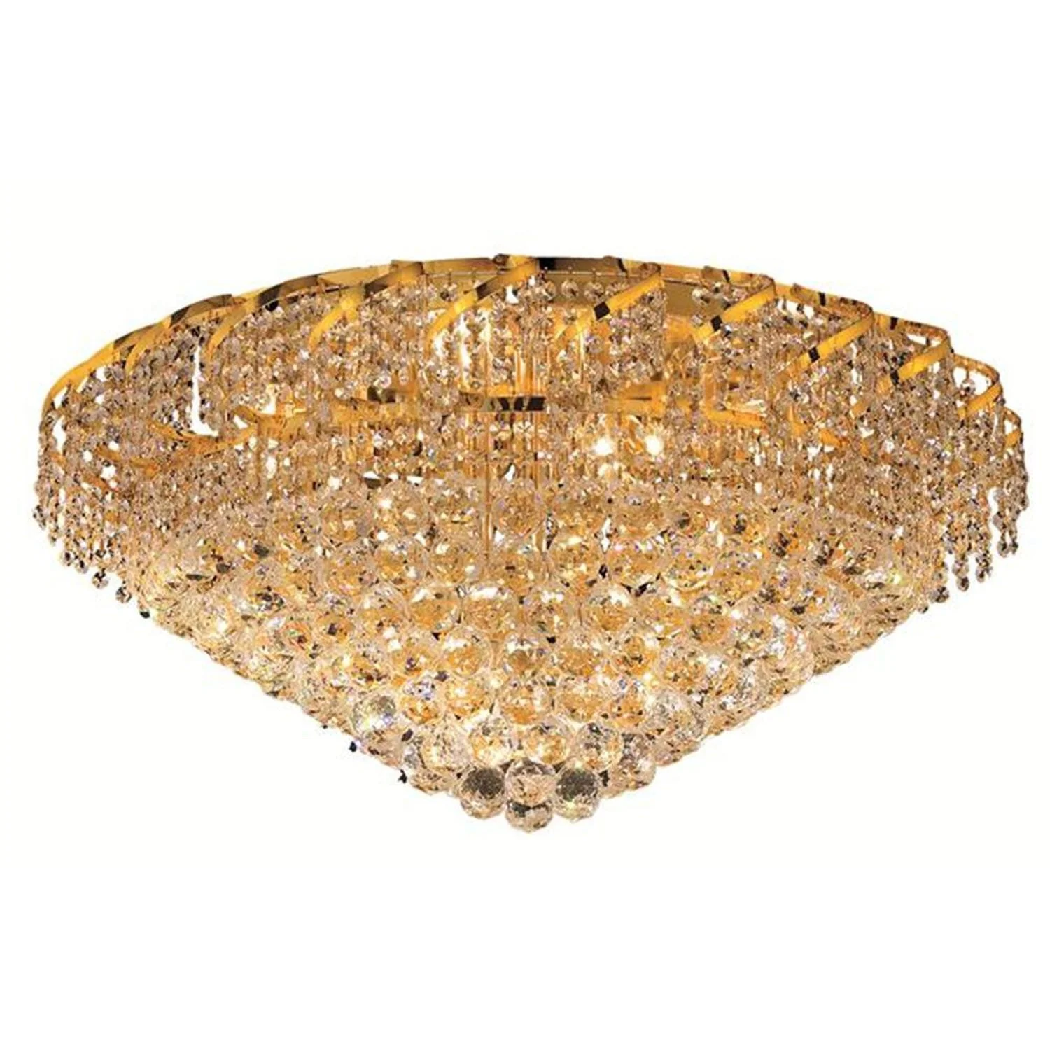 Belenus Gold Twenty-One Light 30-Inch Flush Mount with Royal Cut Clear Crystal - Image 1