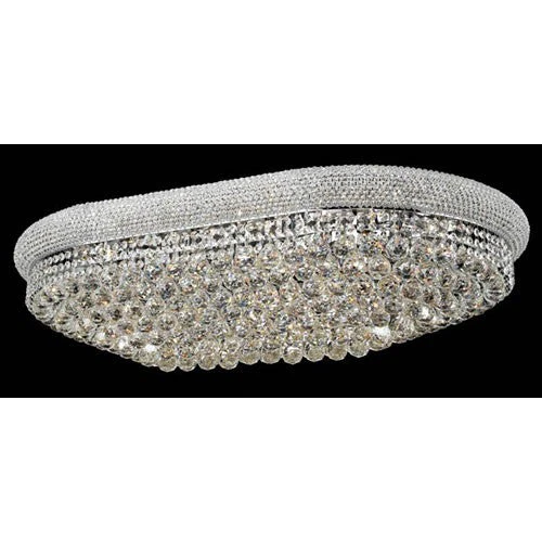 Primo Chrome Twenty-Four Light Oblong Flush Mount with Royal Cut Clear Crystal - Image 1