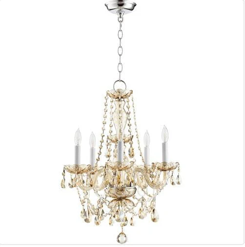 Chrome 17-Inch Five-Light Chandelier - Image 1