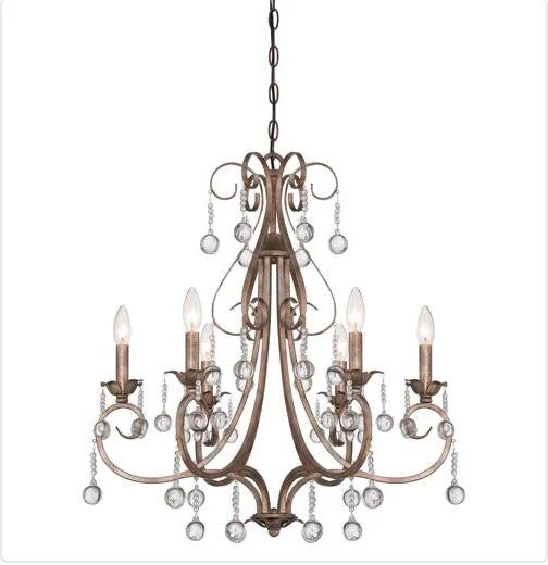 Gold Six Light Chandelier - Image 1