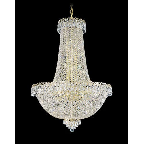 Razzle Dazzle Gold 31-Light Clear Gemcut Pendant, 28W x 40H x 28D - Image 1