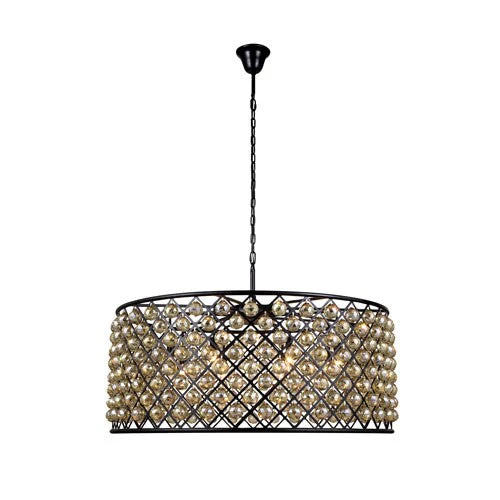 Madison Mocha Brown 10-Light Pendant with Faceted Golden Teak Crystals - Image 1