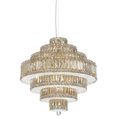 Stainless Steel 25-Light Golden Shadow Swarovski Elements Pendant Light, 24.5W x 25H x 24.5D - Image 1
