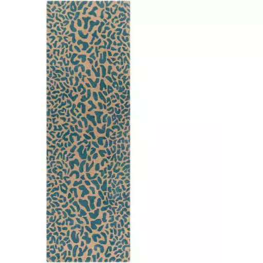 Surya Rugs Athena Collection Deep Teal & Light Brown Leopard Animal Print Area Rug ATH-5120 - Image 3