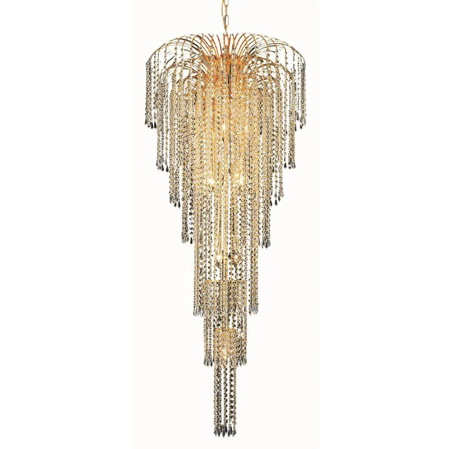 Falls Gold Eleven-Light 25-Inch Chandelier with Royal Cut Clear Crystal - Image 1