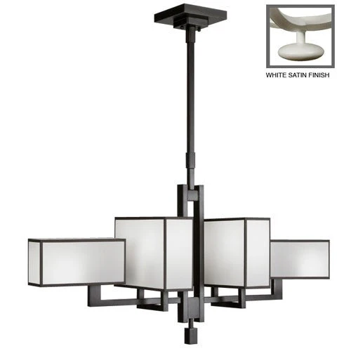 Black and White Story Six-Light Chandelier in Studio White Satin Lacquer Finish - Image 1