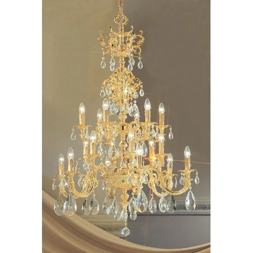 Princeton 24k Gold Plate Eighteen-Light Chandelier - Image 1