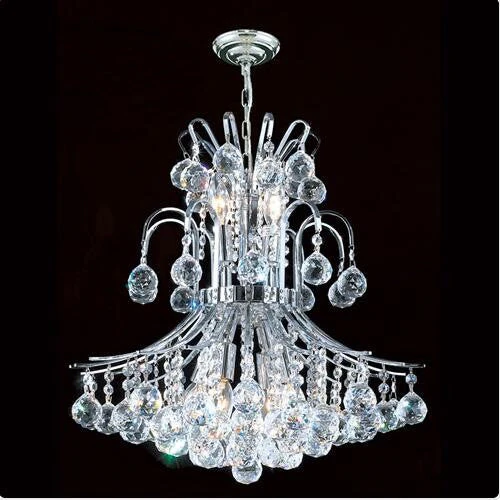 Nine-Light Chrome Finish with Clear-Crystals Chandelier - Image 1