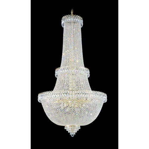 Razzle Dazzle Gold 57-Light Clear Gemcut Pendant, 34W x 60H x 34D - Image 1