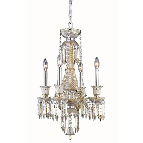 Majestic Elegant Cut Crystal Golden Teak Four Light 24-in Pendant - Image 1