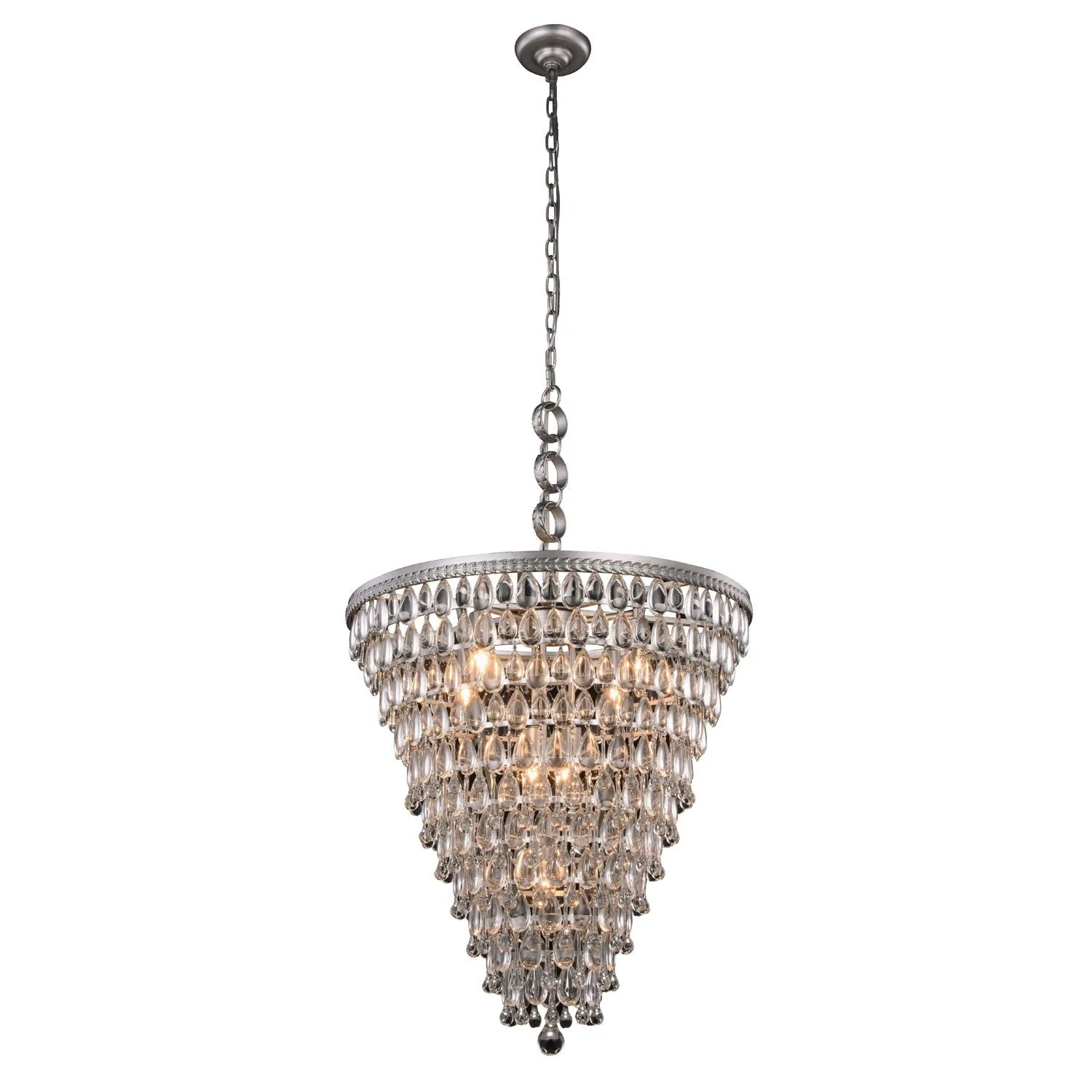 Nordic Antique Silver Seven-Light Pendant - Image 1