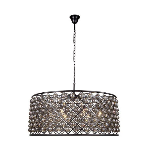 Madison Mocha Brown 10-Light Pendant with Faceted Silver Crystals - Image 1