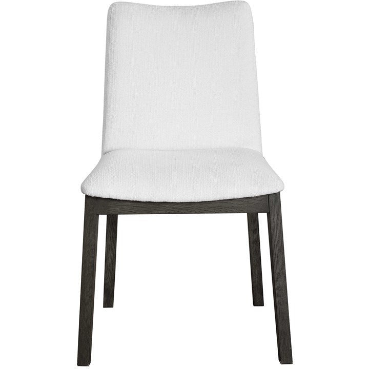 Uttermost Delano White Performance Fabric Expresso Finish Wood Dining Chair Set of 2 - Image 2