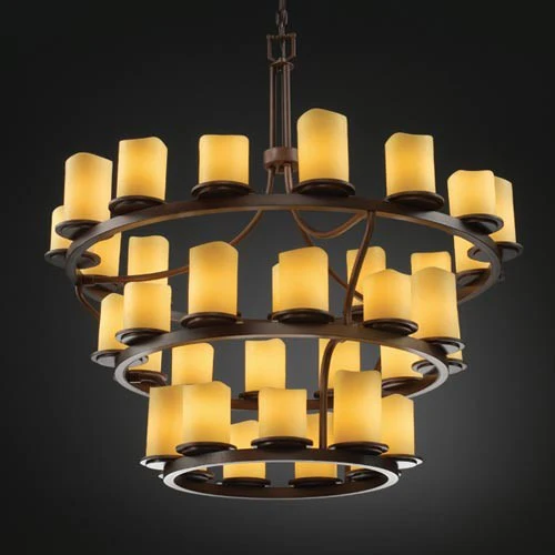 Thirty-Six-Light Three-Tier Ring Chandelier - Image 1