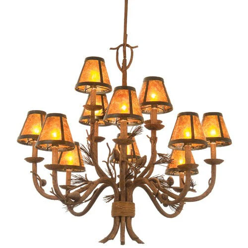 Rectangular contemporary crystal chandelier with clear crystals - Image 1