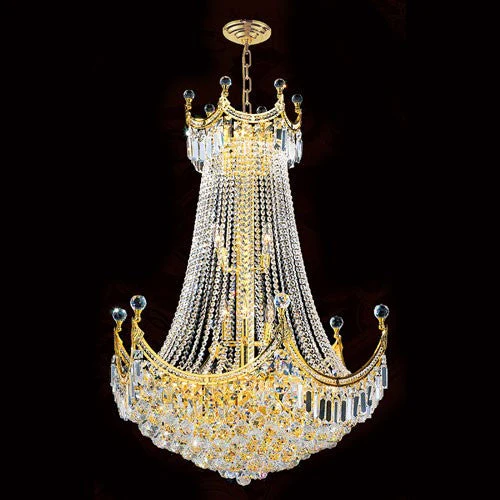 Corp Empire 15-Light Gold Finish with Clear-Crystals Chandelier - Image 1