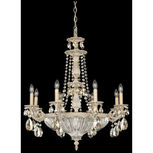 Milano Provincial Gold 12-Light Golden Shadow Swarovski Elements Chandelier, 27W x 31H x 27D - Image 1