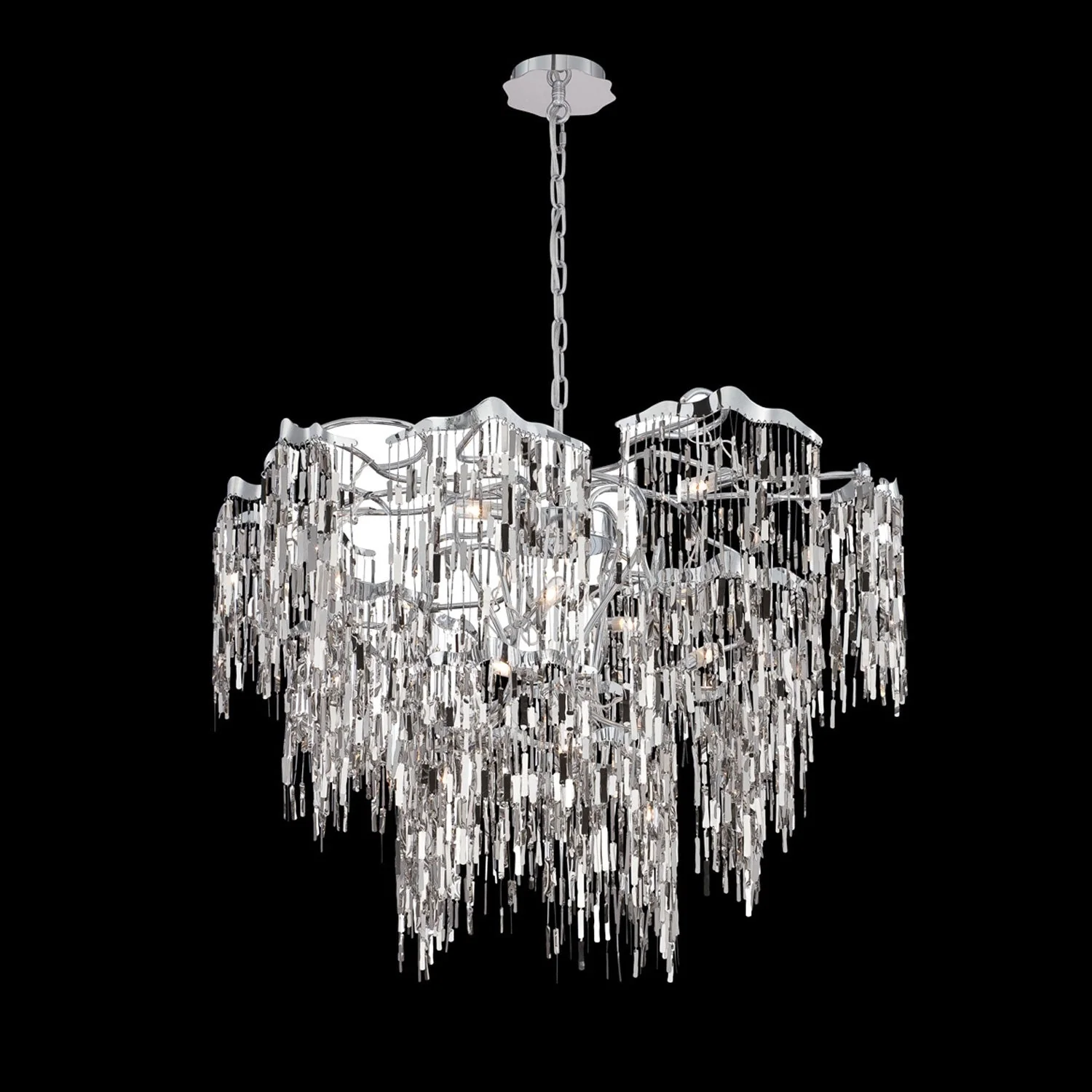 Elfassy Chrome 39-Inch 16-Light Chandelier - Image 1