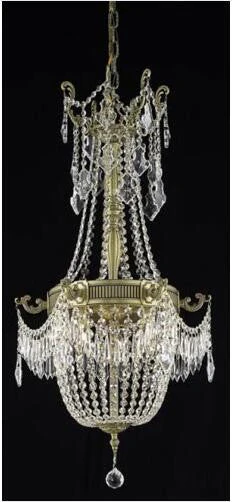 French Gold Six-Light Chandelier with Clear Royal Cut Crystals - Image 1
