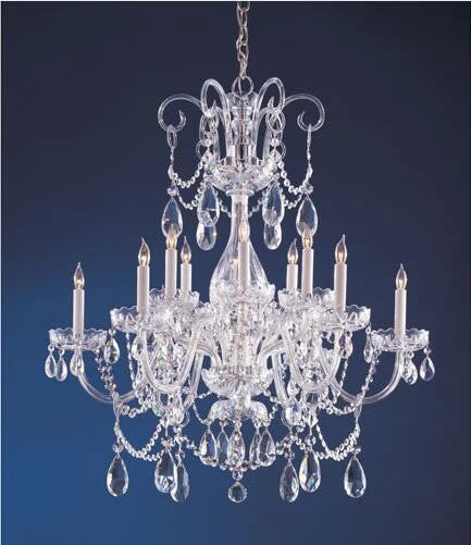 Polished Chrome Six-Light Crystal Chandelier - Image 1