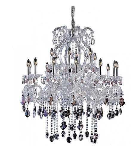 Chrome 18-Light 37.5-Inch Wide Chandelier with Firenze Mixed Crystal - Image 1