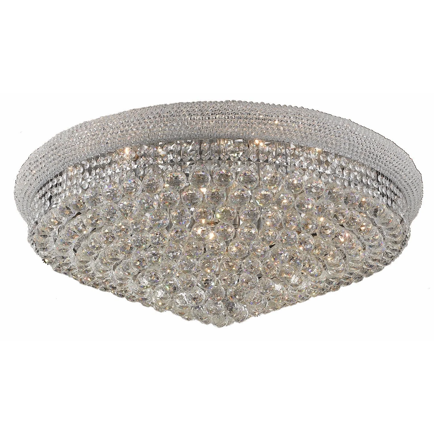 Primo Chrome Twenty-Light Flush Mount with Royal Cut Clear Crystal - Image 1