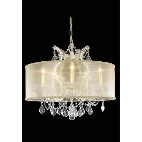 Gold Chandelier with Royal Cut Crystal and Gold Shade - Image 1