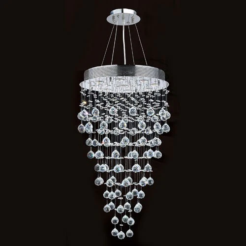 Corp Icicle Nine-Light Chrome Finish with Clear-Crystals Chandelier - Image 1