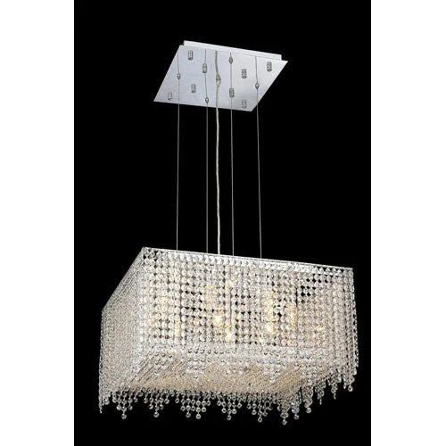 Moda Square Lace Chrome Nine-Light 22-Inch Pendant with Swarovski Strass Clear Crystal - Image 1