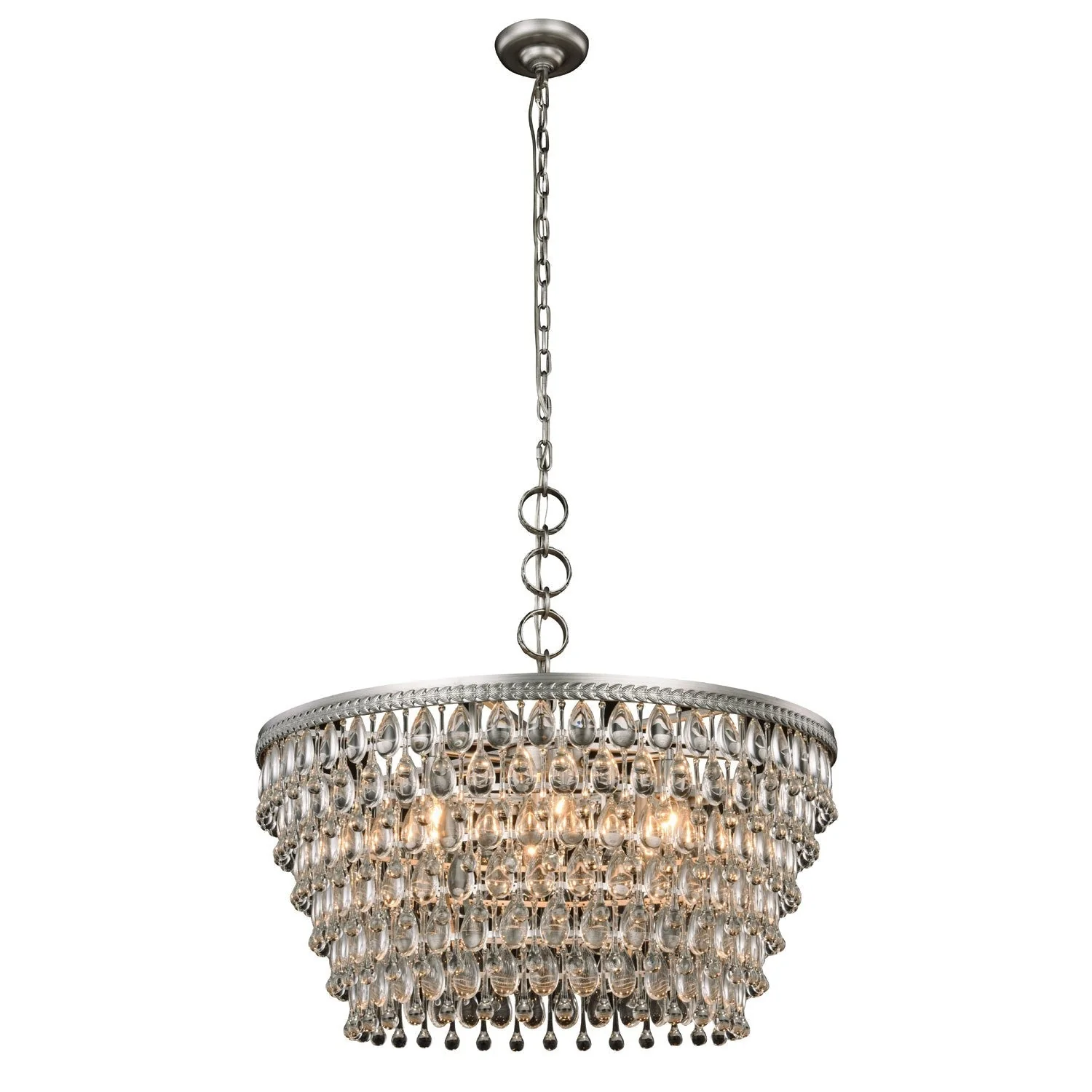 Nordic Antique Silver Six-Light Pendant - Image 1