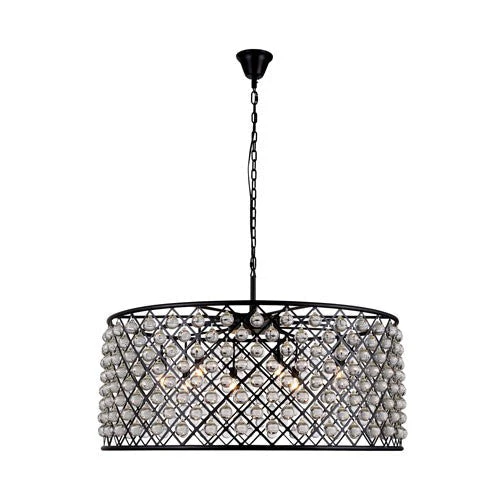 Madison Mocha Brown 10-Light Pendant with Smooth Clear Crystals - Image 1