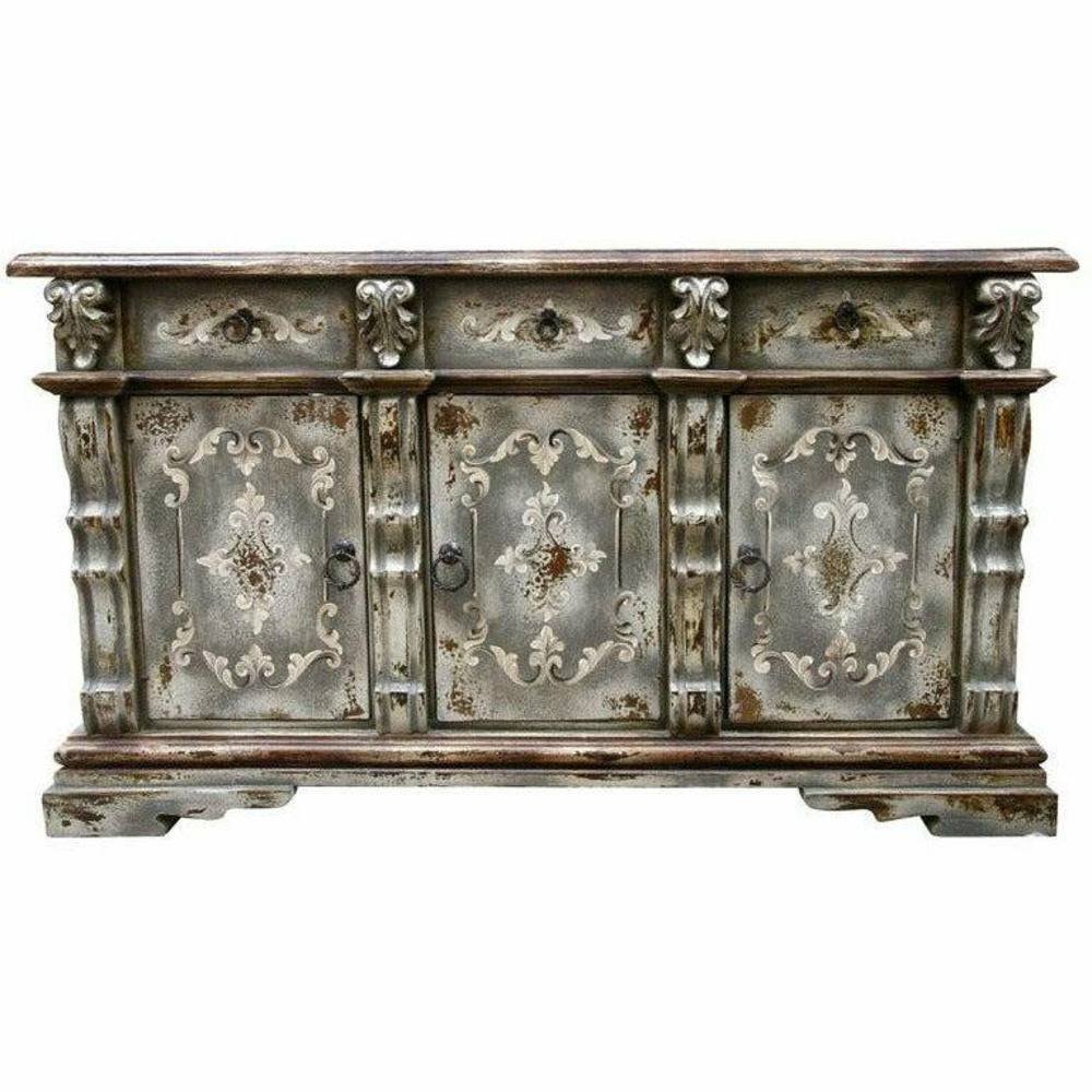 Casa Bonita Peruvian Hand-Painted Carved Wood Lima Buffet - Image 1