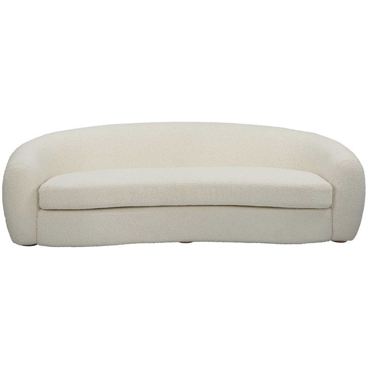 Uttermost Capra Luxe Off-White Faux Shearling Curved Sofa - Image 2