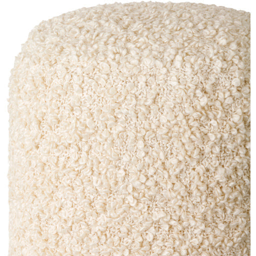 Surya Mohave Modern White Bouclé Round Pouf Ottoman MHPF-002 - Image 3