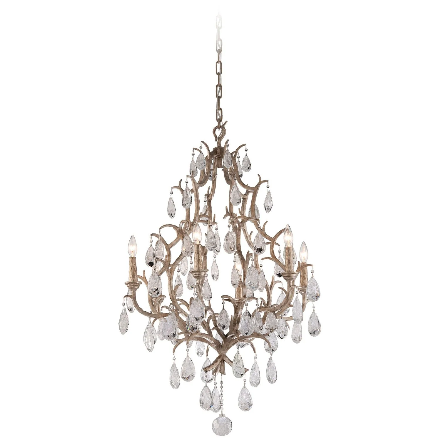 Amadeus Vienna Bronze Six-Light Chandelier with Italian Drops - Image 1