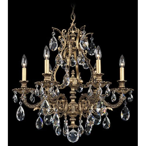 Sophia Florentine Bronze Six-Light Clear Spectra Crystal Chandelier, 24W x 24.5H x 24D - Image 1